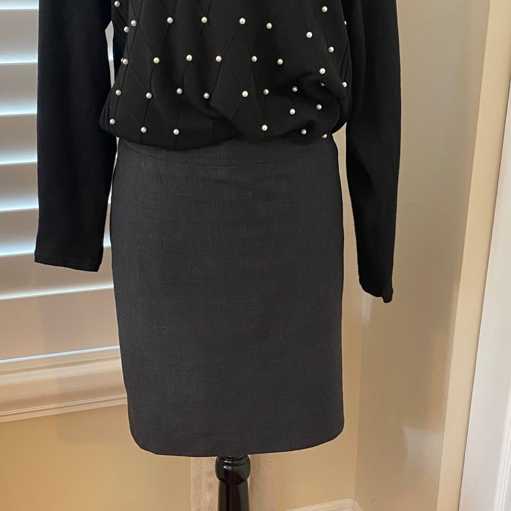 Raffaella Petite Charcoal Wool Blend Pencil Skirt Career Office Classic 10P - Picture 5 of 12